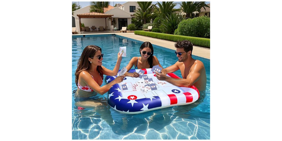 AMENON 4th of July 2 in 1 Inflatable Poker Table