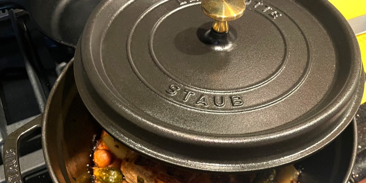  Gray Staub Cast Iron Dutch Oven with lid