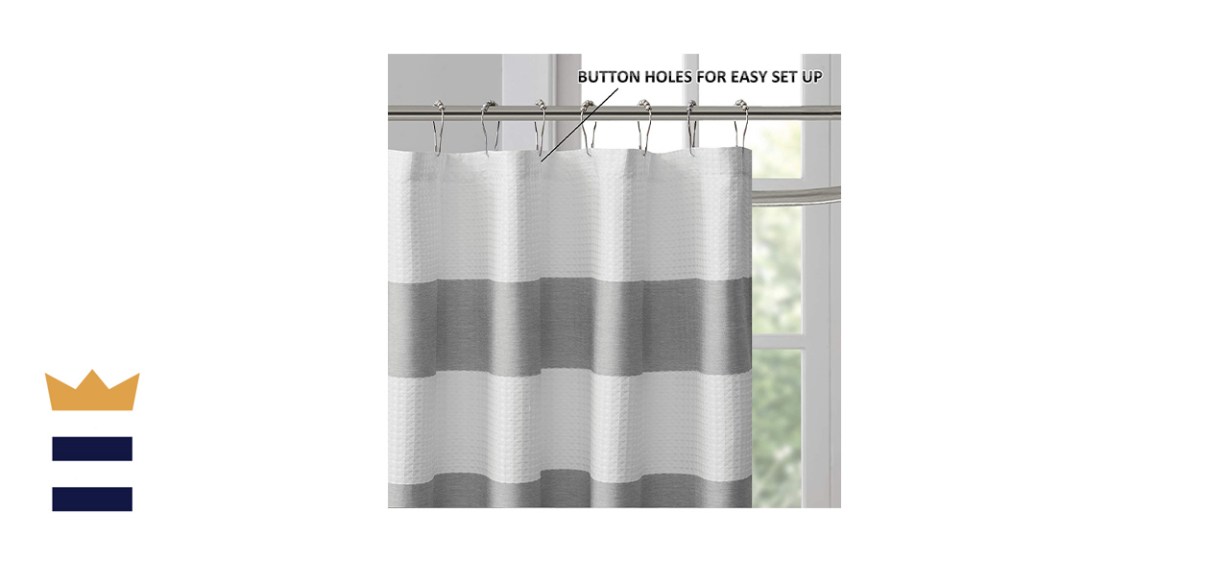 Madison Park Spa Waffle Weave Microfiber Shower Curtain