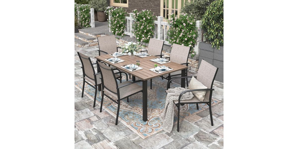 HERA'S HOUSE Patio Table and Chairs for 6