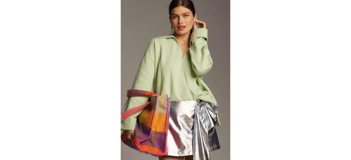 Pilcro Johnny Collar Pullover