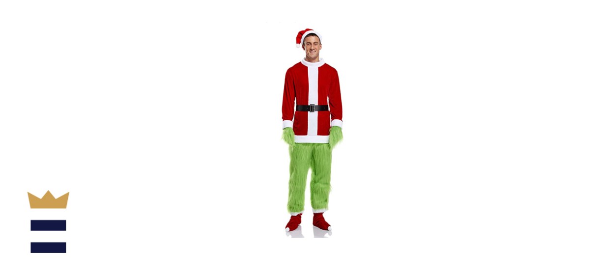 PONGONE Green Pants Green Bottoms with Fur Long Trousers