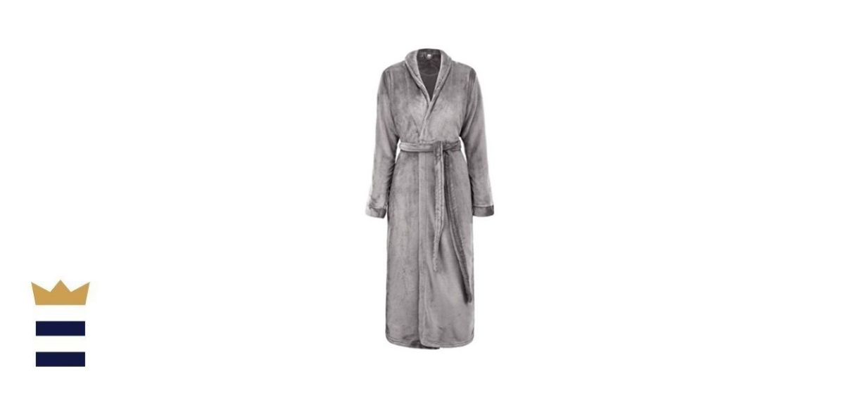 Simplicity Unisex Luxurious Plush Kimono Bathrobe with Side Pockets