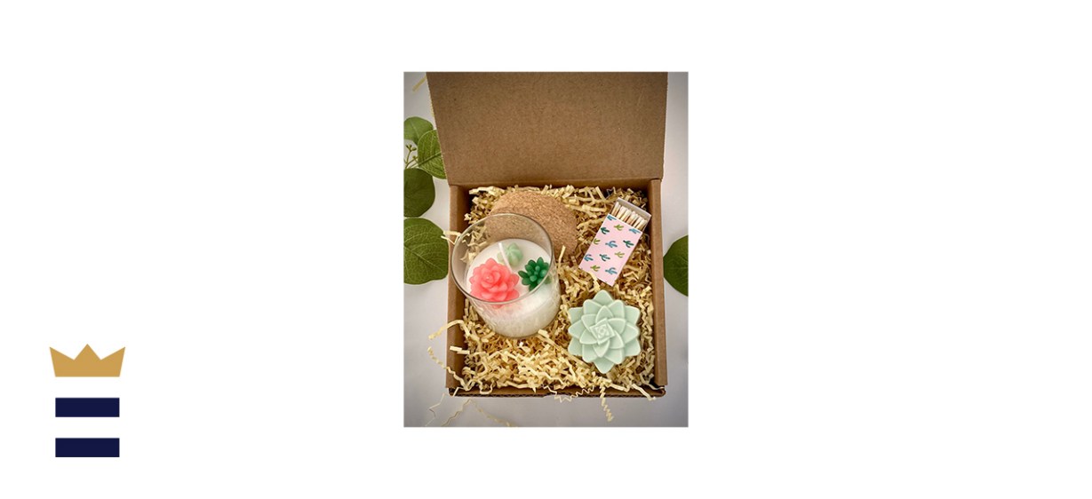 Sophie And Rose Soaps Cactus Terrarium Candle &amp; Cactus Rose Gift Set
