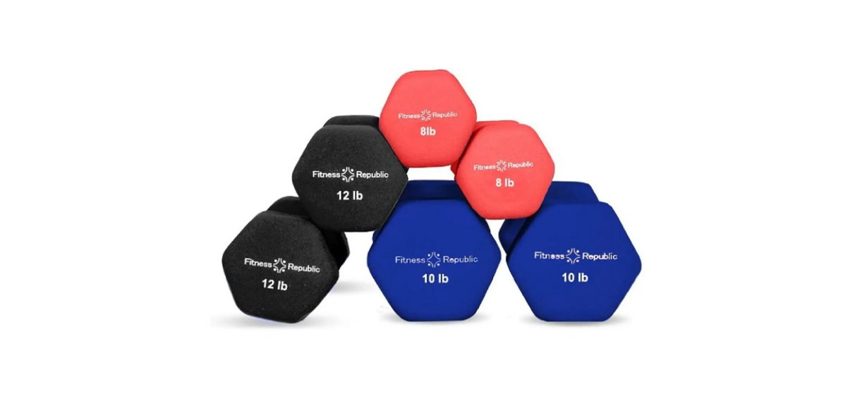 Sports-Fitness-Best Fitness Republic Neoprene Weights Dumbbells Set