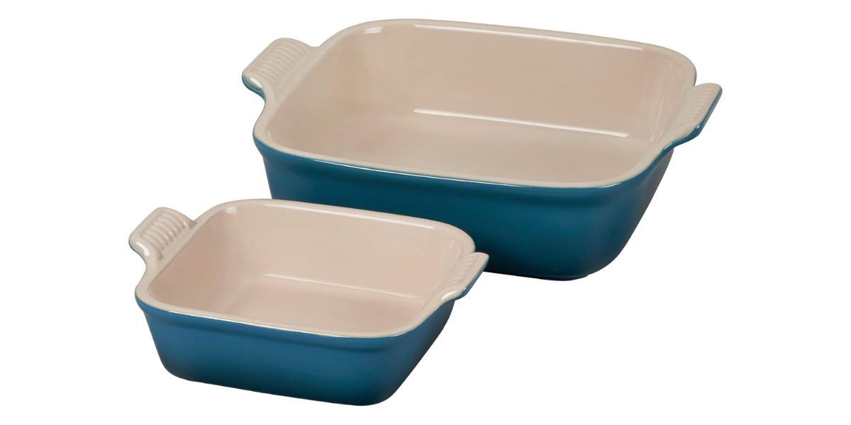 Le Creuset Stoneware Heritage Set of 2 Square Dishes