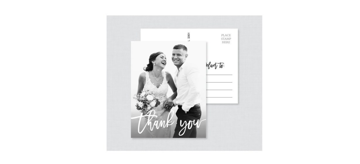 thepaperedwedding Printable OR Printed Picture Thank You Postcards