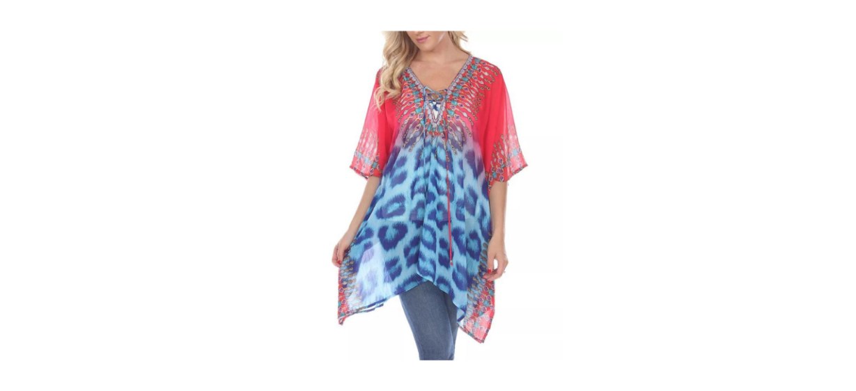 best White Mark Animal Print Caftan