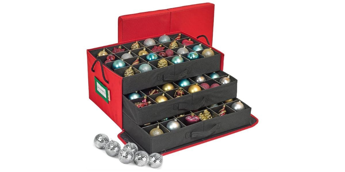 HOLDN’ STORAGE Christmas Ornament Storage Container Box with Dividers