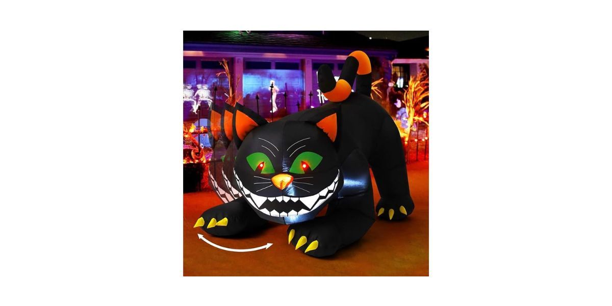 Black Cat Inflatable with Moving Head and LEDs