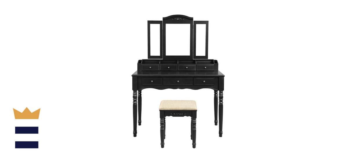 Vasagle Black Trifold Vanity Makeup Set