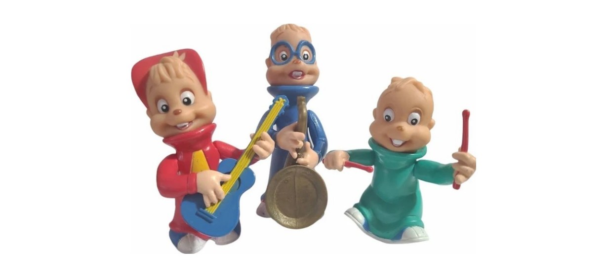 Vintage 90s Alvin and the Chipmunks Soft Rubber Figures