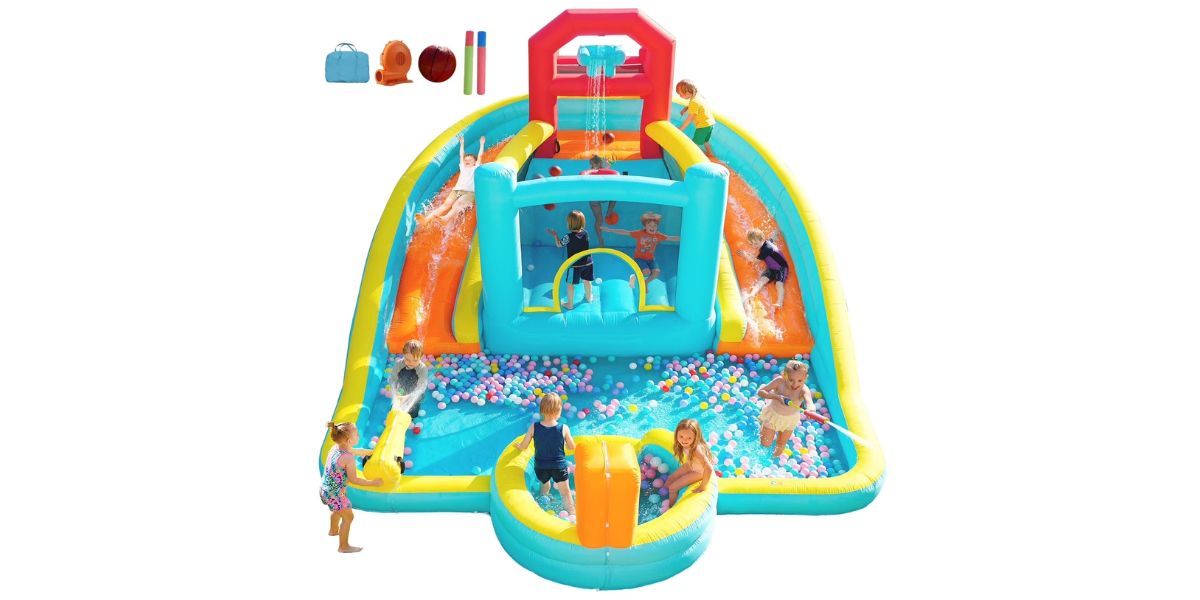 Patbrela 9 in 1 Large Inflatable Water Slide Bounce House
