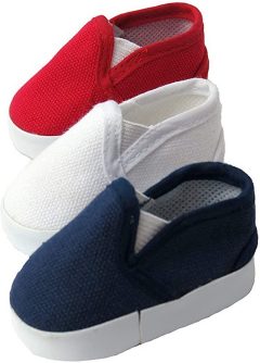 American Fashion World Canvas Slip-On Doll Shoes