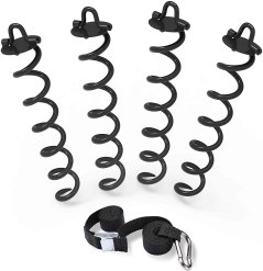 Abccanopy Spiral Ground Anchor with Dog Tie Out