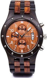 Bewell W109D Sub-Dial Wooden Watch