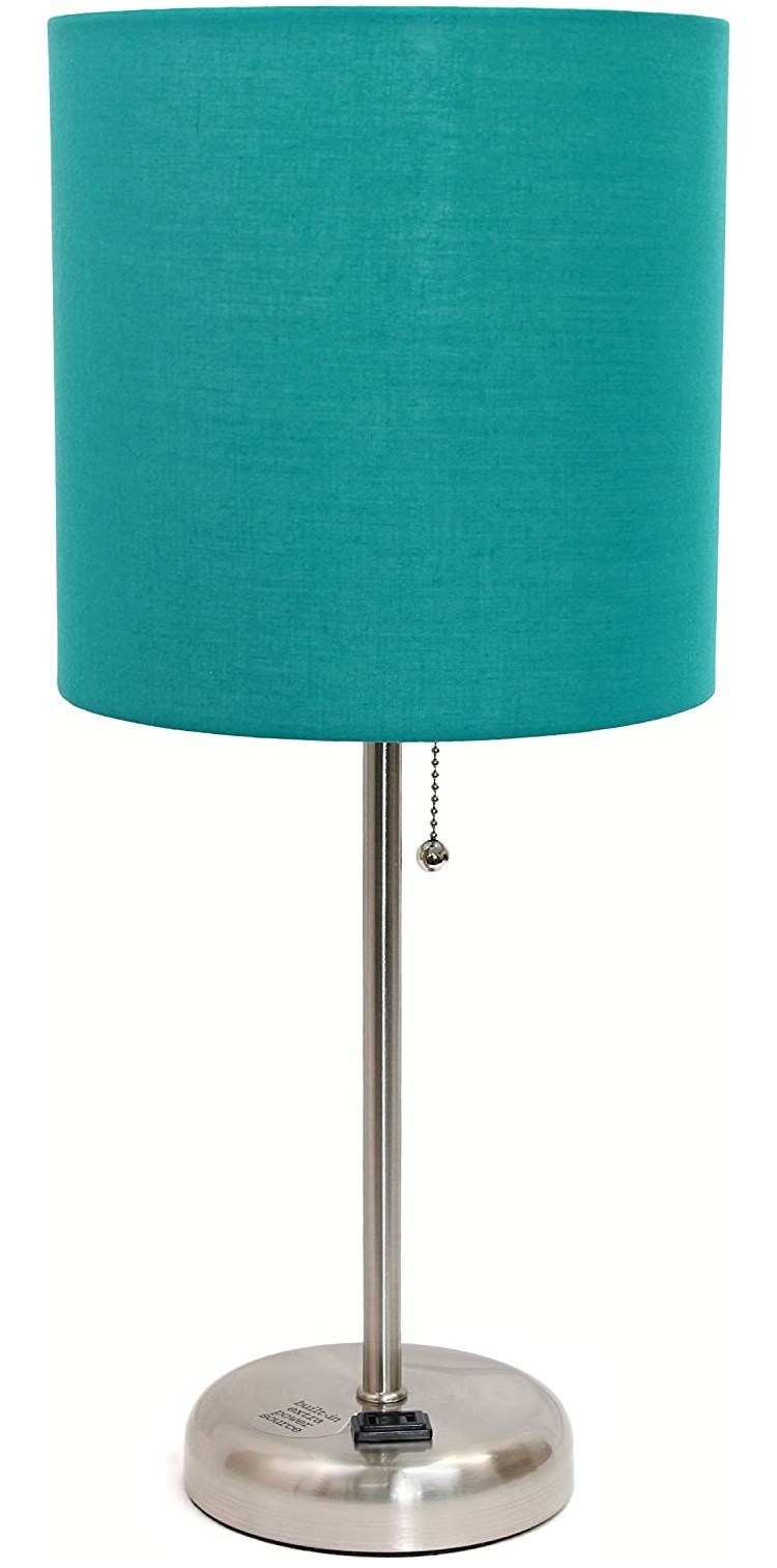 Limelights Brushed Steel Lamp With Fabric Shade