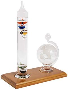 AcuRite 00795A2 Galileo Thermometer with Glass Globe Barometer