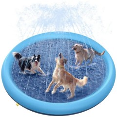 Peteast Shallow Dog Pool w/ Splash Pad and Anti-Slip