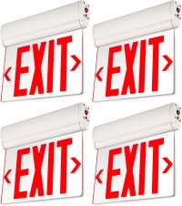 LeonLite Battery-Powered Emergency Exit Sign w/ Lights, 4 Pack
