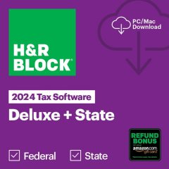 H&R Block  2024 Tax Software Deluxe + State 