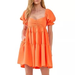 Endless Rose Classic Sweetheart Tiered Mini Dress With Puff sleeves