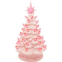 Joiedomi Pink 12-Inch Ceramic Christmas Tree