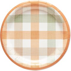 American Greetings Plaid Paper Dessert Plates