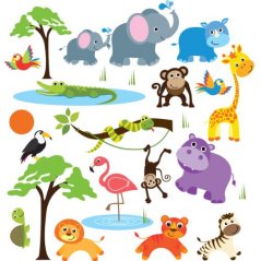 Cherry Creek Decals Safari Adventure Decorative Peel & Stick Wall Art Decal