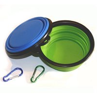 COMSUN Silicone BPA Free Collapsible Dog Bowls (Set of 2)