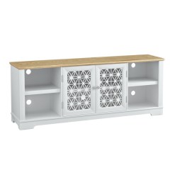 FESTIVO 70 in. Rustic Decorative Floral Door TV Stand