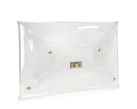 Hoxis Large Size PVC Clear Envelope Clutch