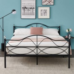 VECELO Classic Metal Bed Frame with Headboard and Footboard