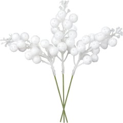 Artiflr White Berry Stems